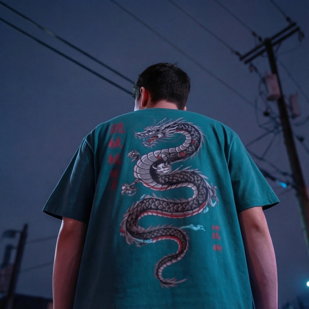 Emerald Dragon Oversized Tee